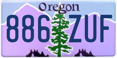 OR license plate 886ZUF