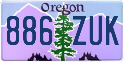 OR license plate 886ZUK