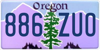 OR license plate 886ZUO