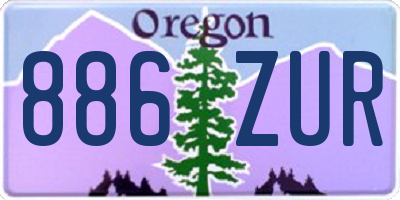 OR license plate 886ZUR