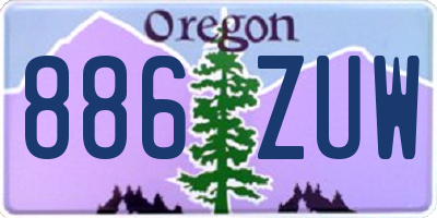 OR license plate 886ZUW