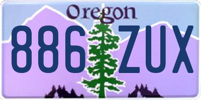 OR license plate 886ZUX