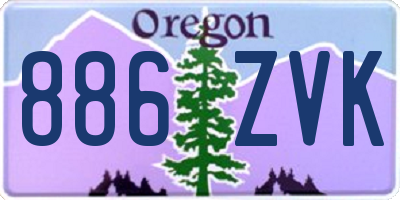 OR license plate 886ZVK
