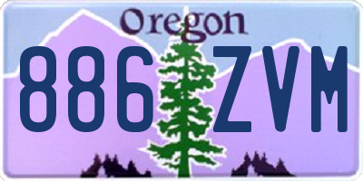 OR license plate 886ZVM