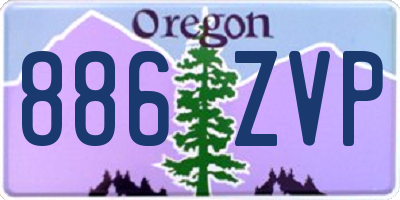 OR license plate 886ZVP