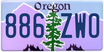 OR license plate 886ZWO