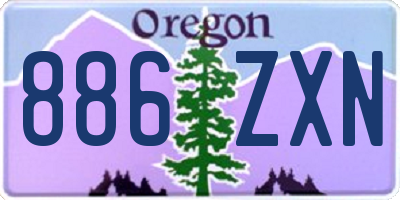 OR license plate 886ZXN