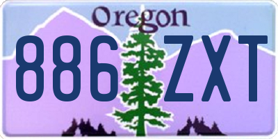 OR license plate 886ZXT