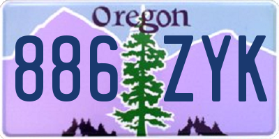 OR license plate 886ZYK