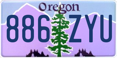 OR license plate 886ZYU