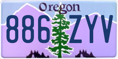 OR license plate 886ZYV
