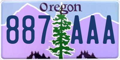 OR license plate 887AAA