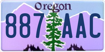 OR license plate 887AAC