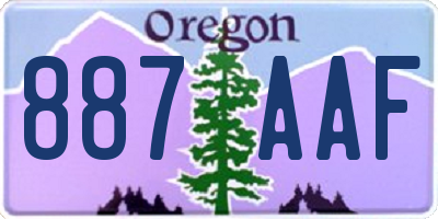OR license plate 887AAF