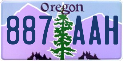OR license plate 887AAH