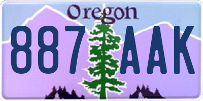 OR license plate 887AAK