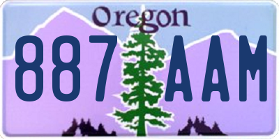 OR license plate 887AAM