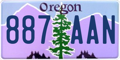 OR license plate 887AAN