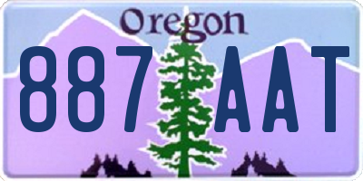 OR license plate 887AAT
