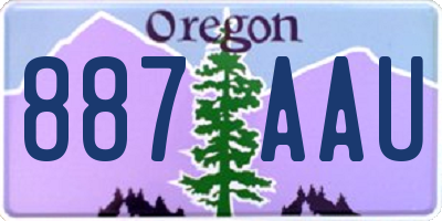 OR license plate 887AAU