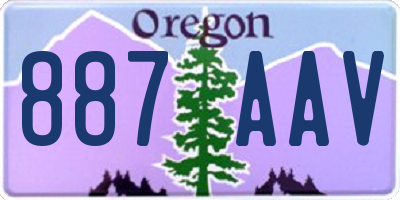 OR license plate 887AAV