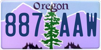 OR license plate 887AAW