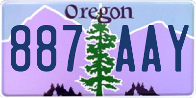 OR license plate 887AAY