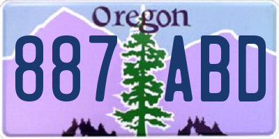 OR license plate 887ABD