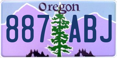 OR license plate 887ABJ