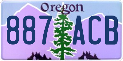 OR license plate 887ACB