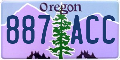 OR license plate 887ACC
