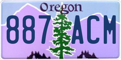 OR license plate 887ACM