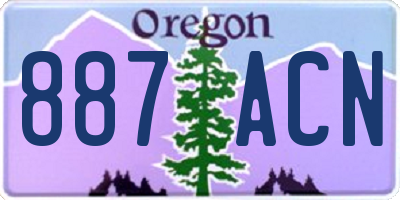 OR license plate 887ACN