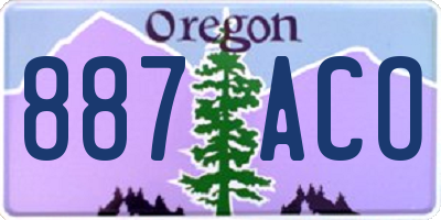 OR license plate 887ACO