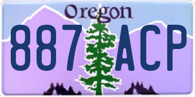 OR license plate 887ACP