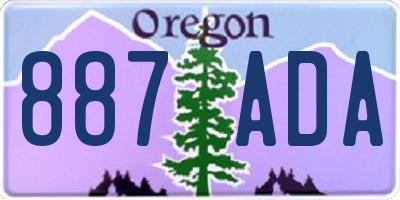 OR license plate 887ADA