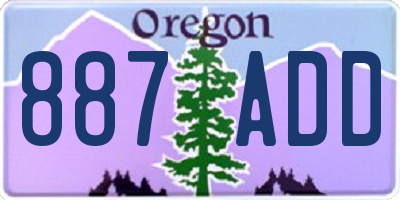 OR license plate 887ADD