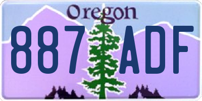 OR license plate 887ADF
