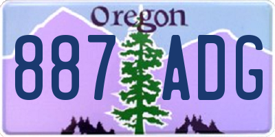 OR license plate 887ADG