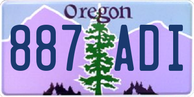 OR license plate 887ADI