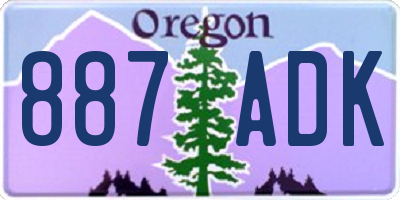OR license plate 887ADK