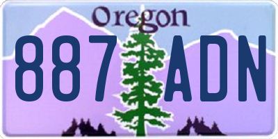 OR license plate 887ADN