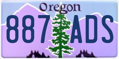 OR license plate 887ADS