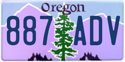 OR license plate 887ADV
