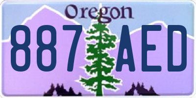 OR license plate 887AED