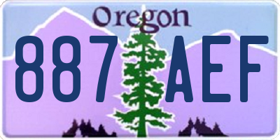 OR license plate 887AEF