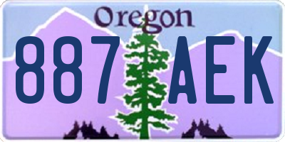 OR license plate 887AEK