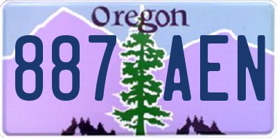 OR license plate 887AEN
