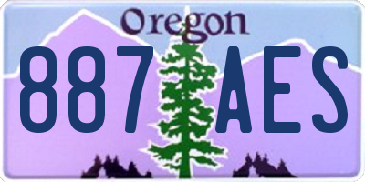 OR license plate 887AES