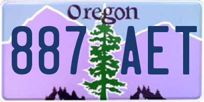 OR license plate 887AET